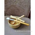 Kits d'outils pour le visage en bambou, spatule, pinceau, cuillère
